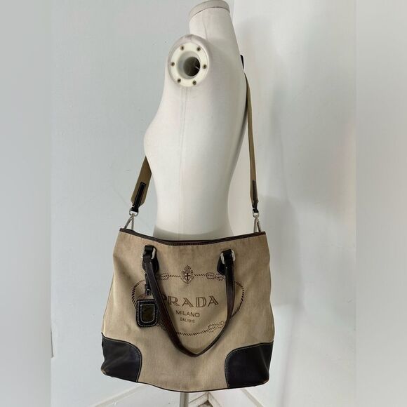 Prada Tan and Black Tote Bag - Picture 13 of 16